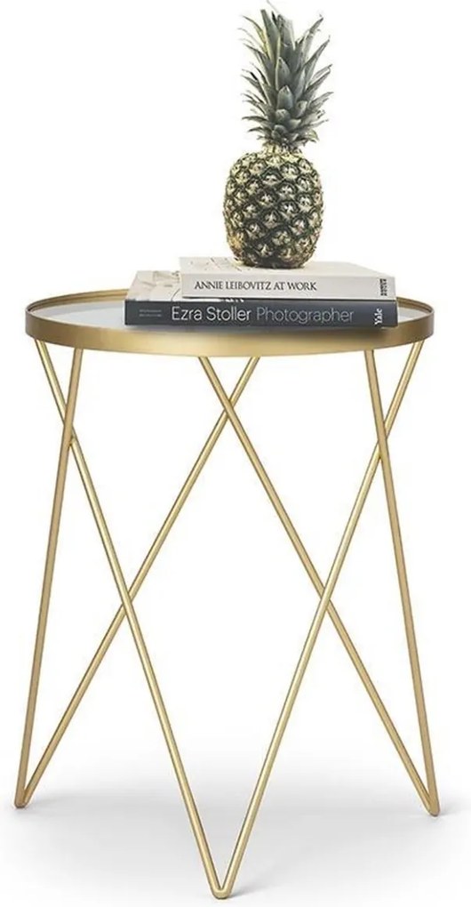 Odkladací stolík EMILY Ø 35,5 cm, zlatý