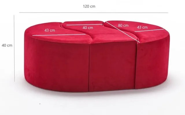 Červený taburet Alya – Artie