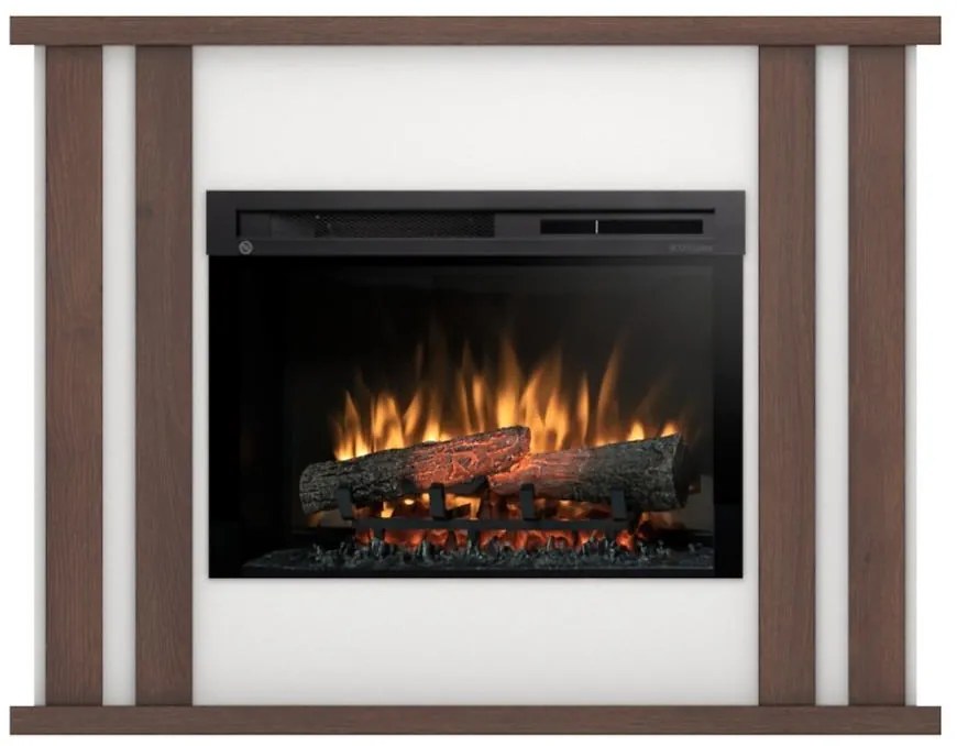 Elektrický krb Kelso 28 biely/tmavý dub
