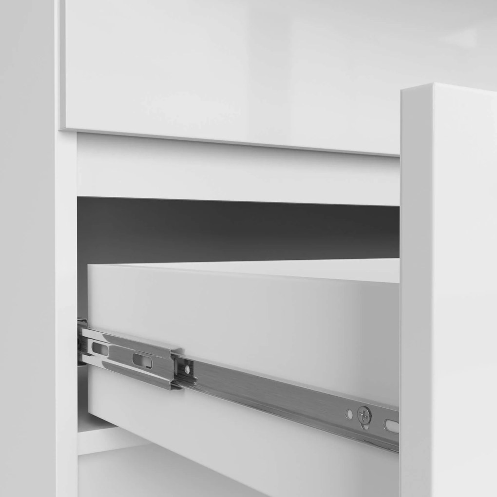 Komoda Rollo K 160 cm biela lesklá