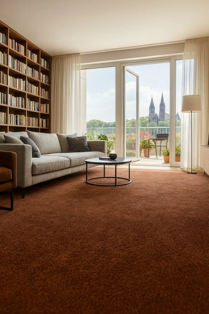 Betap, Koberec metráž Dynasty 97, na mieru, šíře 4m, hnedá, filc, chodba / predsieň