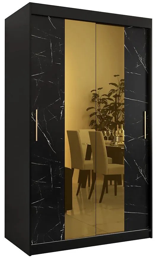Skriňa Platinum T1 120 čierna marmur/čierna