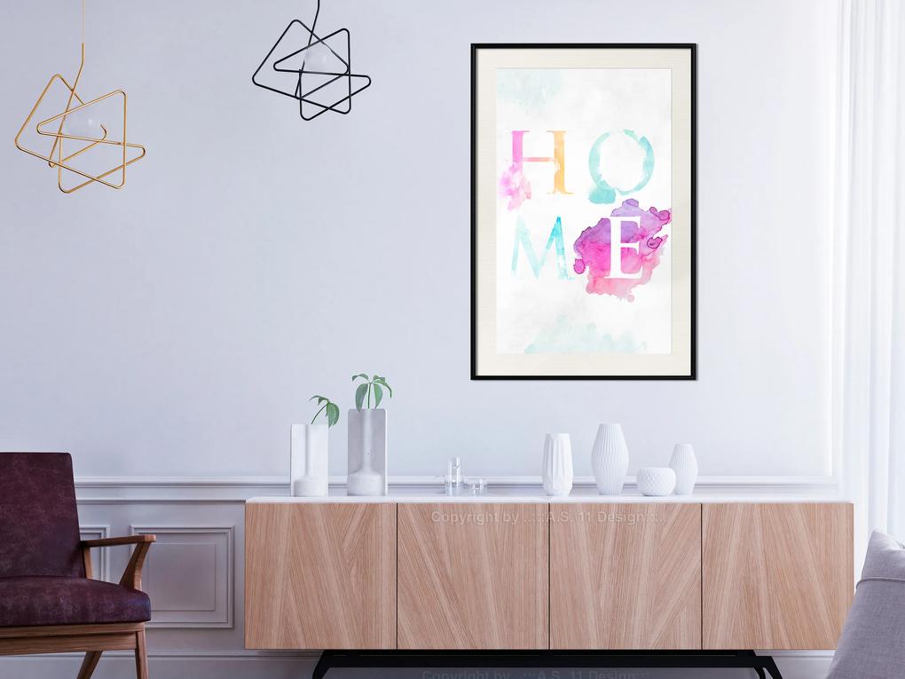 Artgeist Plagát - Rainbow Home [Poster] Veľkosť: 20x30, Verzia: Zlatý rám s passe-partout