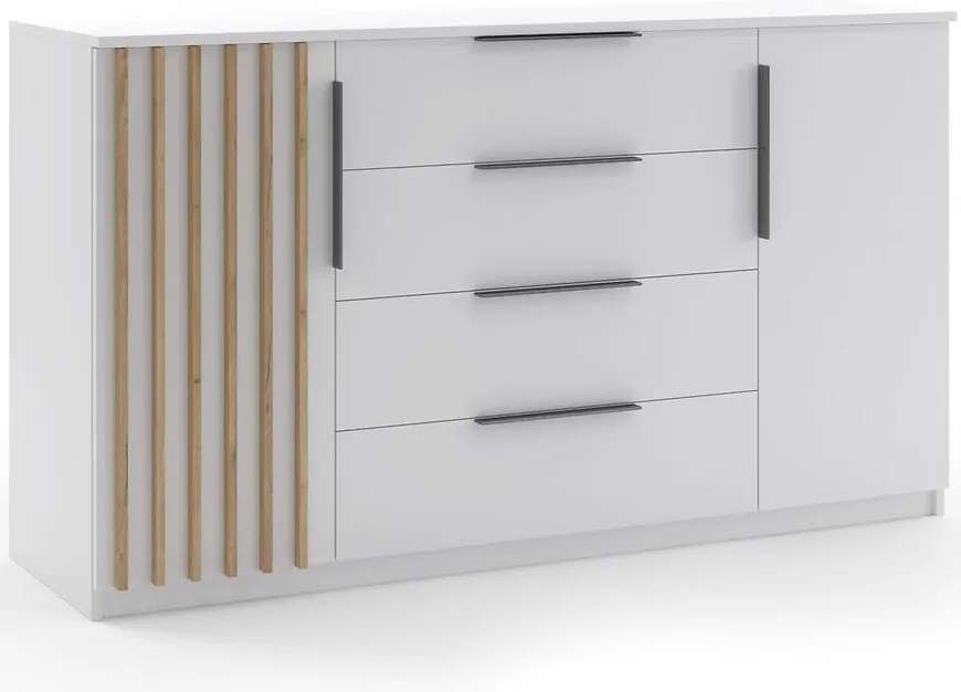 Komoda Sorento 160x89x48 Biely/Lamela Zlatý kraft