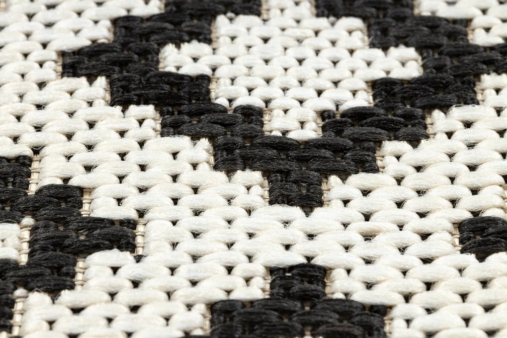 Koberec FLAT SISAL 49361960 Kosoštvorce krémová / čierna