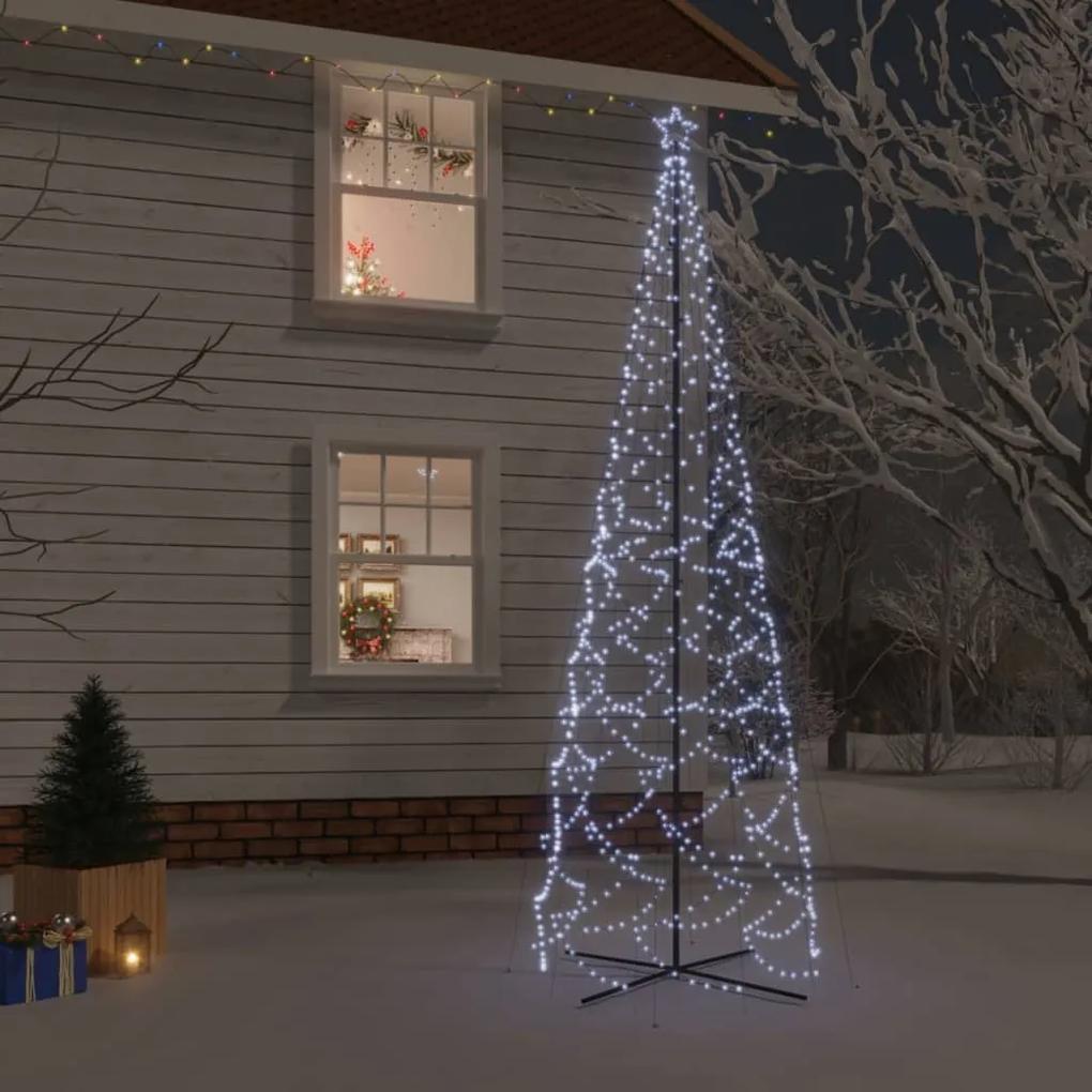Vianočný stromček kužeľ studený biely 1400 LED 160x500 cm 343510