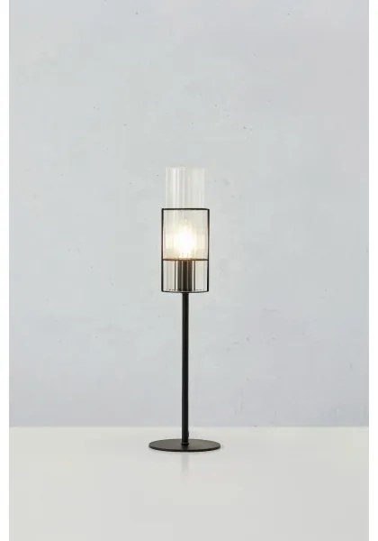 Markslöjd 108555 - Stolná lampa TUBO 1xE14/40W/230V 50 cm čierna/číra
