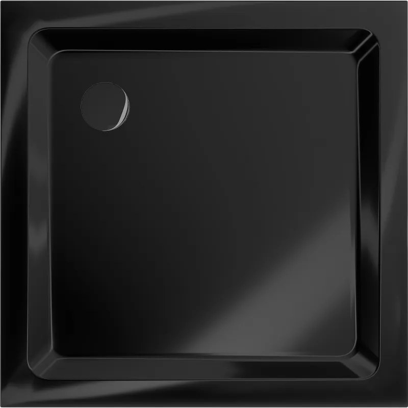 Mexen SLIM - Štvorcová sprchová vanička 80x80x5cm + čierny sifón, čierna, 40708080B