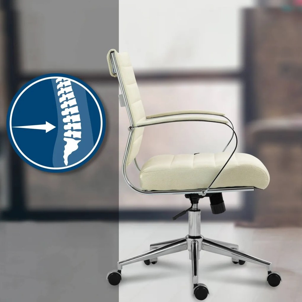 Kancelárska stolička Oakland - látka - Krémová