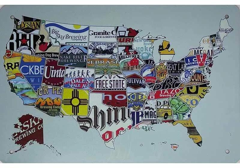 Ceduľa USA mapa