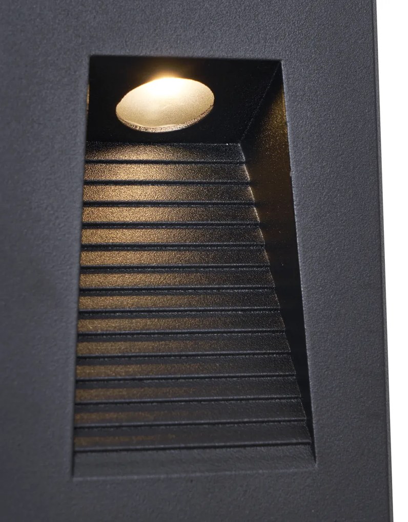 Moderné zapustené nástenné svietidlo čierne 7 cm vrátane LED IP65 - Trem