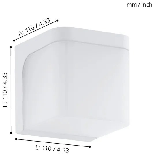 Eglo 96255 - LED Vonkajšie nástenné svietidlo JORBA LED/4,9W/230V IP44
