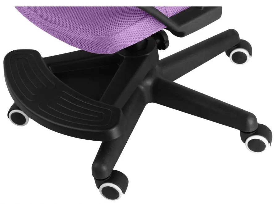 Detská stolička Neoseat MONKEY s podnožou — látka, čierna / fialová