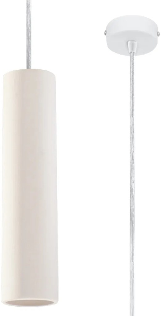 Závesné svietidlo Nancy, 1x biele keramické tienidlo