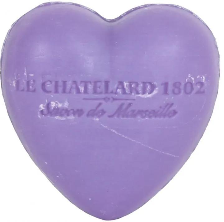LE CHATELARD Francúzske mydlo Heart - Fialka a černice 25gr
