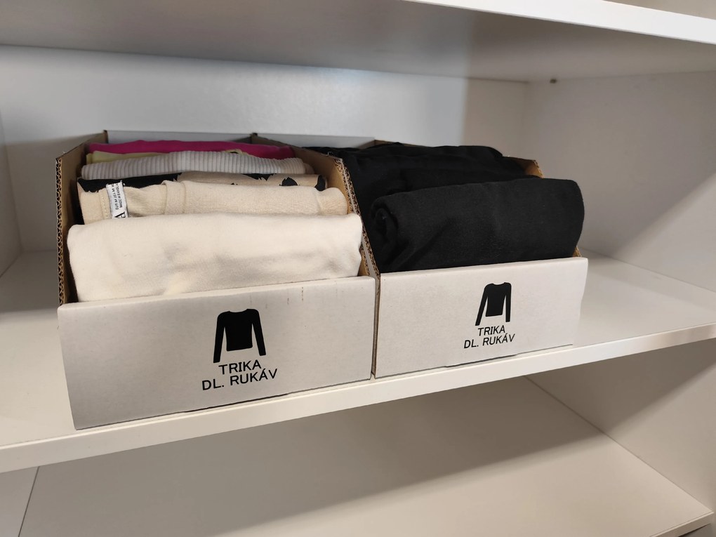 KARTON PAK Úložné boxy na oblečenie, organizéry do skrine BIELY KARTÓN 20x47 cm