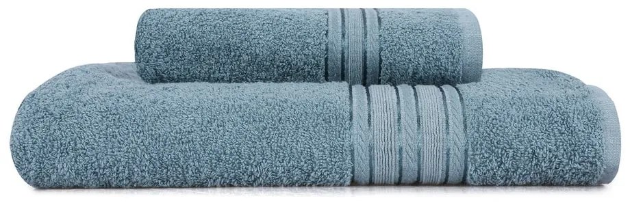 Modré bavlnené uteráky a osušky v súprave 2 ks Dora – Foutastic