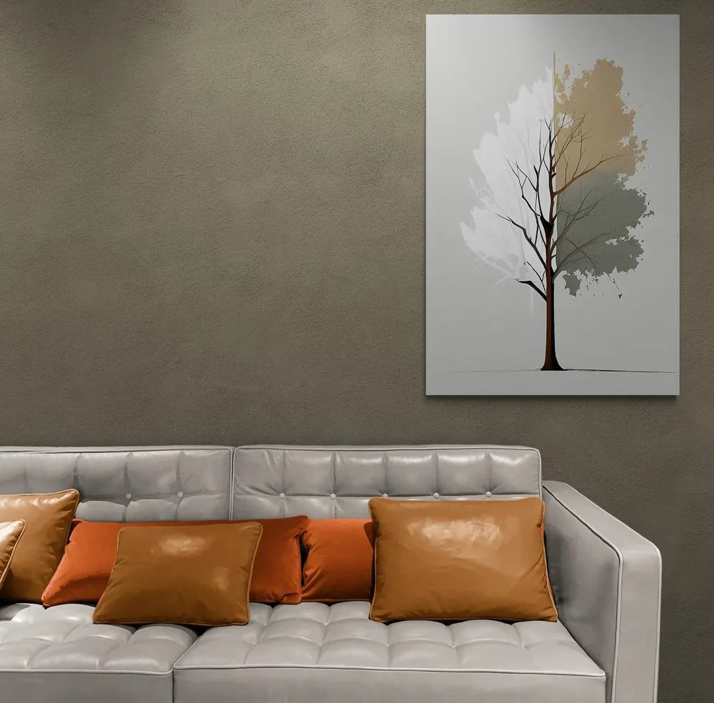 Obraz minimalistický viacfarebný strom Varianta: 40x60