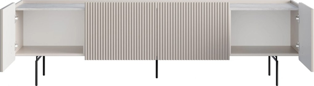 TV stolík Malmi 200 cm - kašmírová / crema bianca / čierna