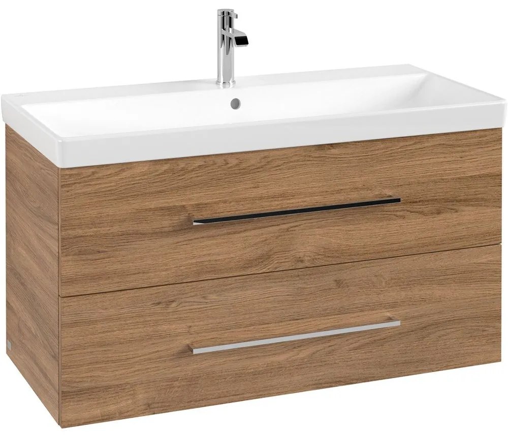 VILLEROY & BOCH Avento závesná skrinka pod umývadlo, 2 zásuvky, 980 x 452 x 514 mm, Oak Kansas, A89200RH