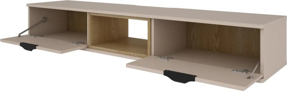 Závesný TV stolík Avola, béžová kašmír/dub cremona