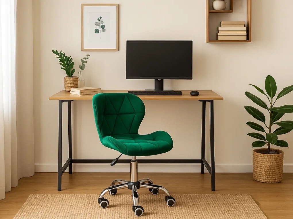 Set do pracovne stôl TAYLOR SONOMA 100x50 cm + kreslo AVOLA VELVET zelené