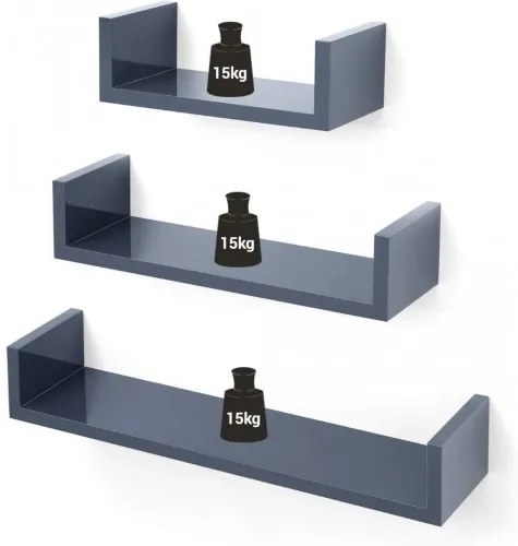 Sada nástenných políc SONGMICS LWS66GY