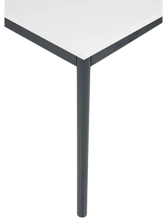 Jedálenský stôl, 1600 x 800 mm, tmavo sivá podnož, biela