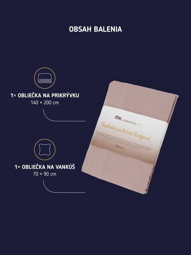 Bavlnené obliečky Renforcé - Havraspár biele 140 × 200 cm, 70 x 90 cm