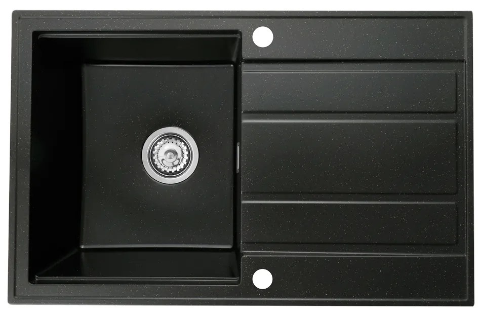 Gamma Modern 8050, 1-komorový granitový drez 790x500x210 mm, čierna so zlatými bodmi, GMA-ZM-8050-GD