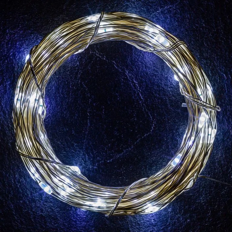 VOLTRONIC 2x svetelný drôt 200 LED, studená biela