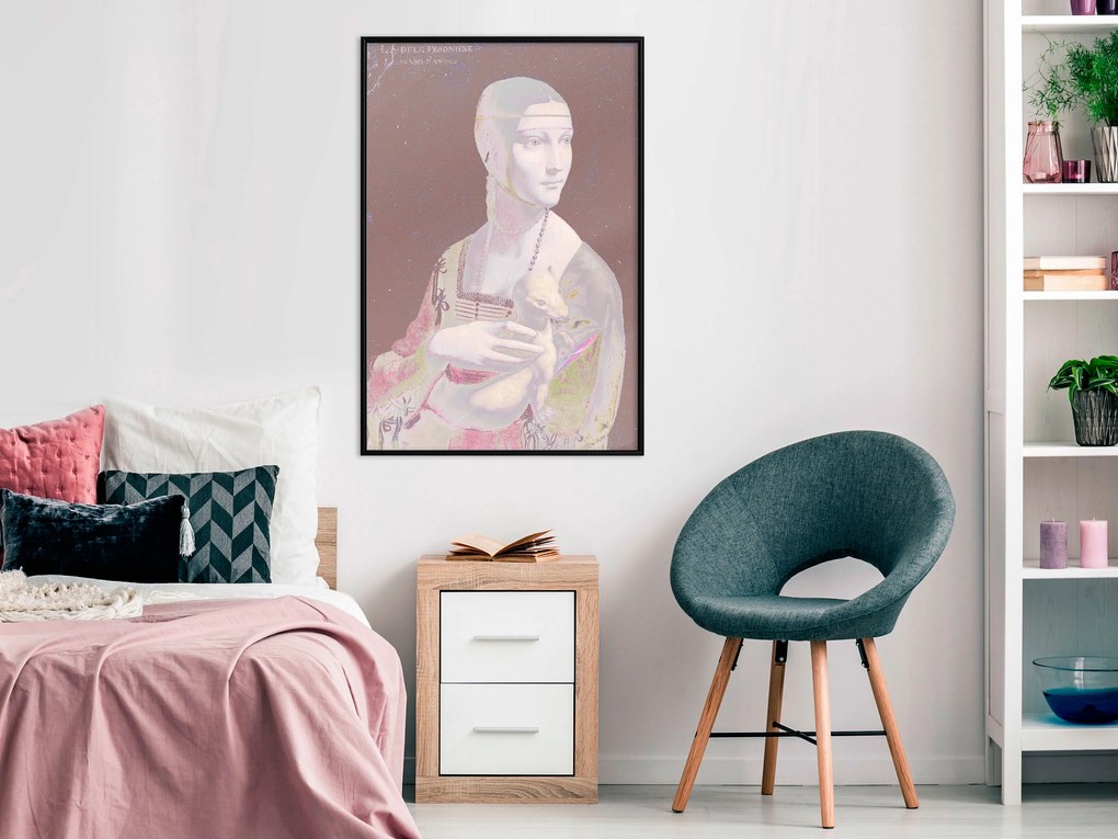 Artgeist Plagát - Pastel Lady [Poster] Veľkosť: 20x30, Verzia: Čierny rám s passe-partout