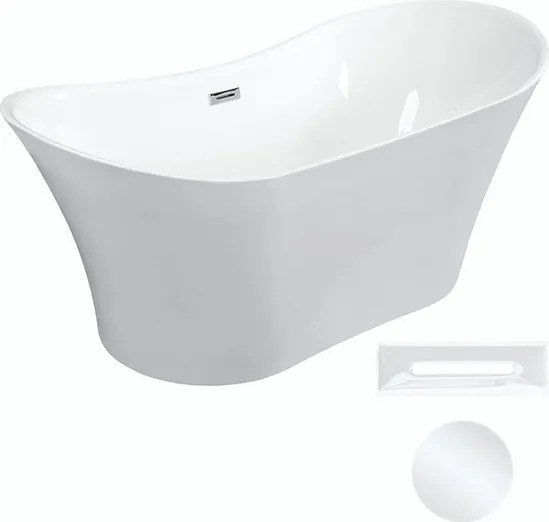 Besco Akrylátová voľne stojaca vaňa Amber 170x80 BESCO-Typ výpuste: Click-Clack s prepadom, biela, BESCO-Rozmery: 170x80, BESCO-Farba: Biela