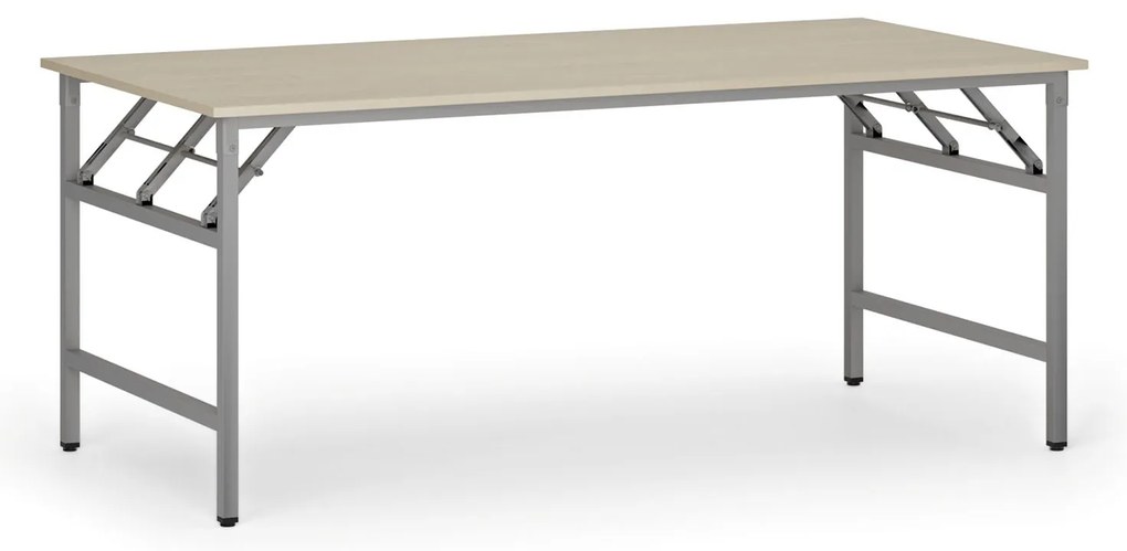 Konferenčný stôl FAST READY, 180x90 cm, sivostrieborná podnož, breza