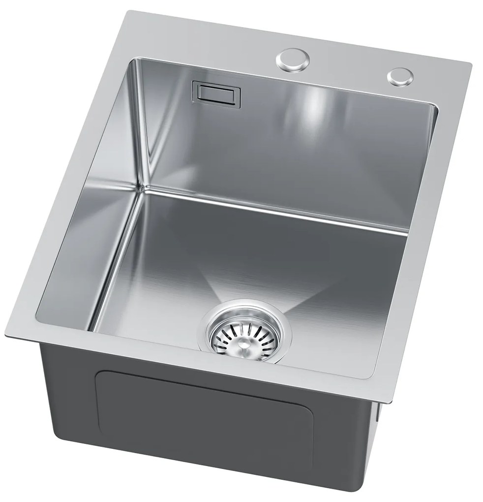 Erga HD, 1-komorový oceľový drez 400x500x210 mm, oceľová, ERG-MLS-HD4050