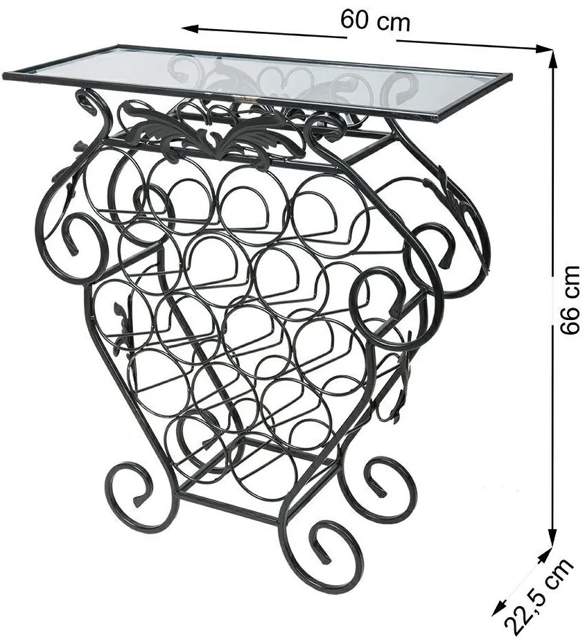 Dekoratívny stojan na 16 fliaš Garth čierny