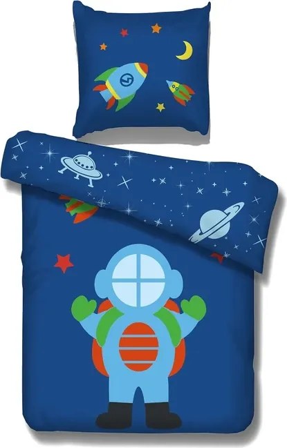Detské obliečky Astronaut 140x235 cm – Bavlnená vesmírna misia v tmavomodrej
