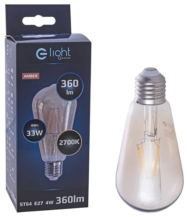 Dekoračná LED žiarovka E27 teplá 2700k 4w 400 lm