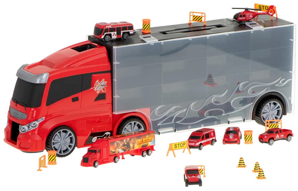 KIK Transportné vozidlo TIR v kufri + 7 vozidiel hasičského zboru