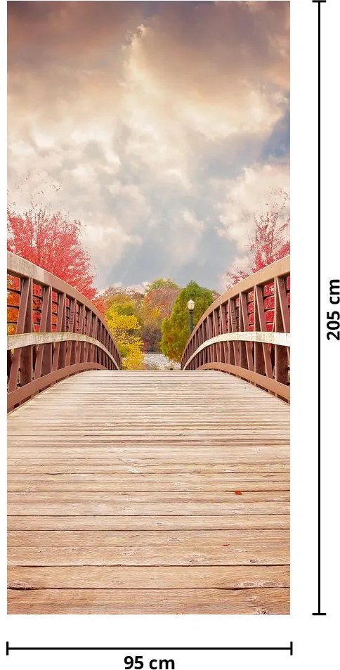 Fototapeta na dvere - Drevený most (95x205cm)