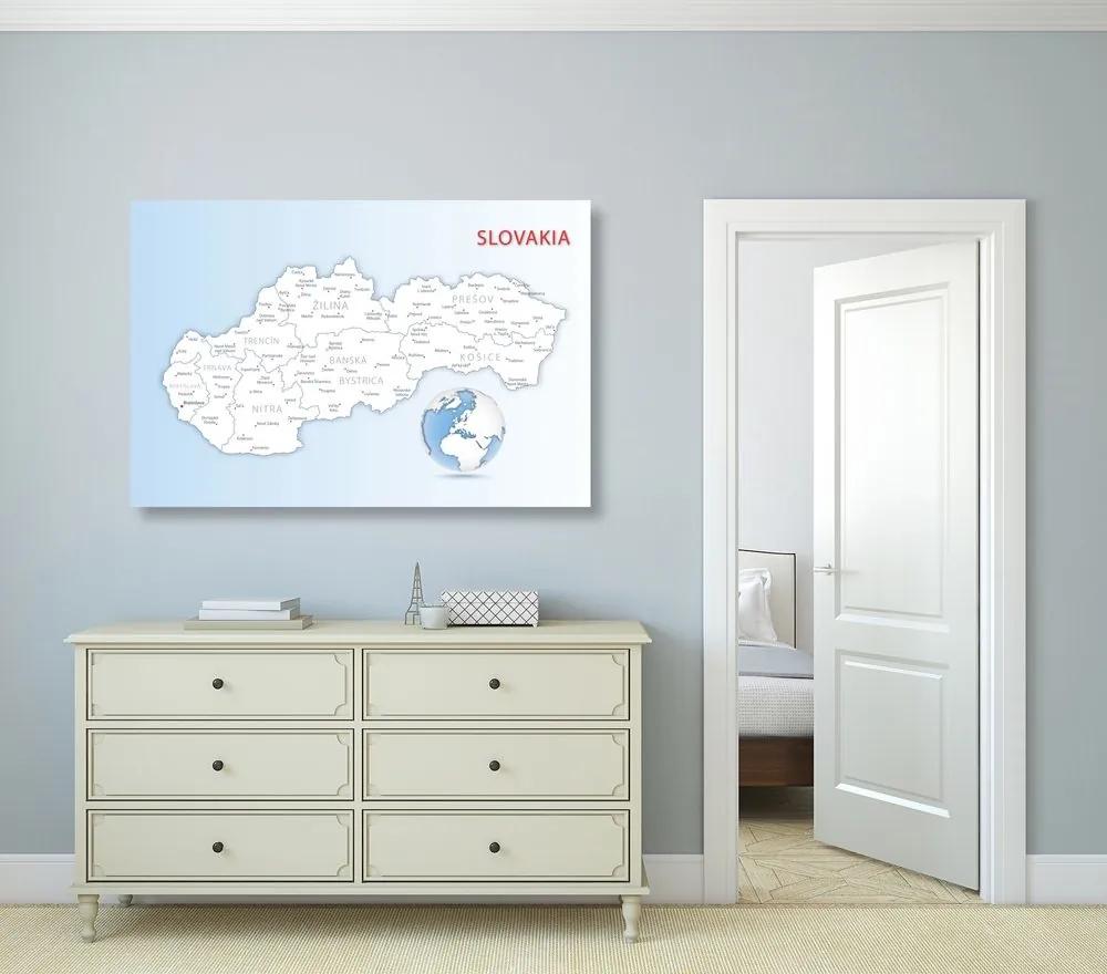 Obraz mapa Slovenskej republiky - 120x80