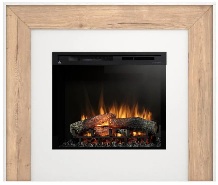 Elektrický krb Zuni 28 biely/dub
