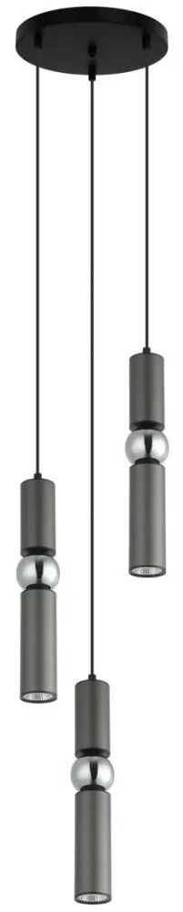 ITALUX PND-14290-3-GR - Luster na lanku ISIDORA 3xGU10/25W/230V antracit/chróm