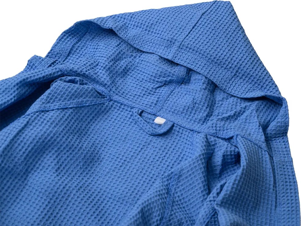 Vafľový župan s kapucňou SPAFFLE, svetlomodrý Veľkosť: XL
