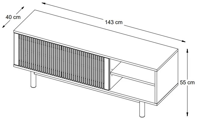 Dizajnový TV stolík Calloway 143 cm prírodný dub