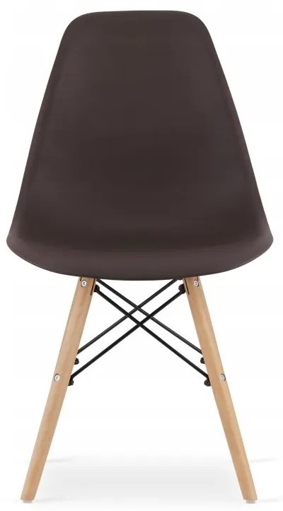 Jedálenská zostava TODI 80cm okrúhly stolový set biely + 4 stoličky OSAKA hnedé