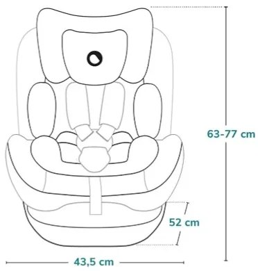 Lionelo - Otáčacia autosedačka so základňou LAVENDER i-Size 76-150 cm Black Carbon