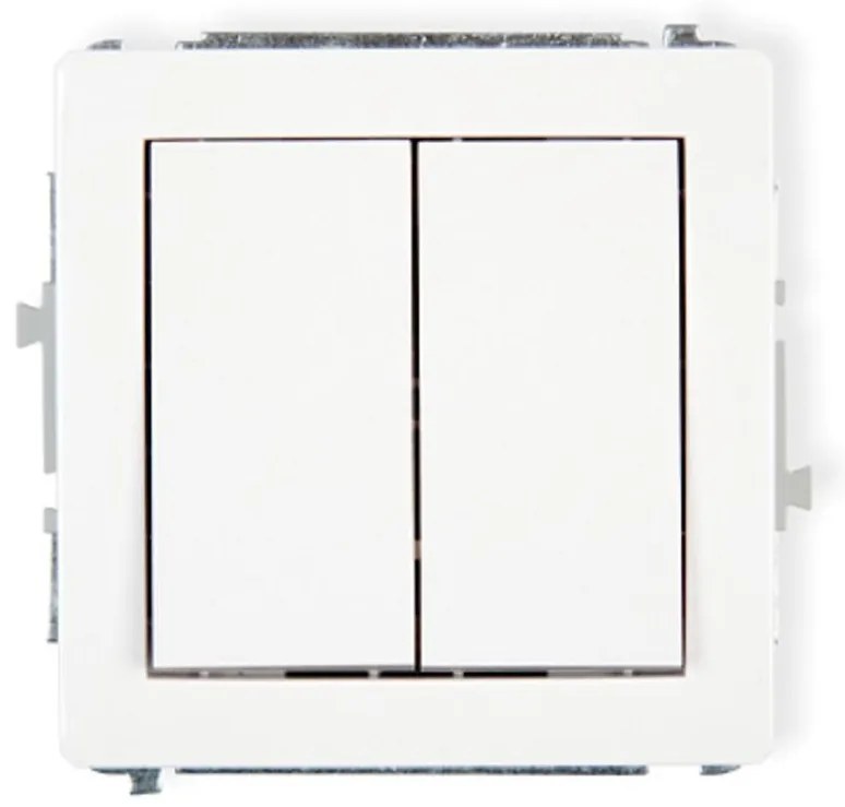 Vypínač dvojitý biela D DWP-2