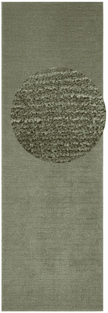 Mint Rugs - Hanse Home koberce Behúň Cloud 103931 Mossgreen - 80x250 cm