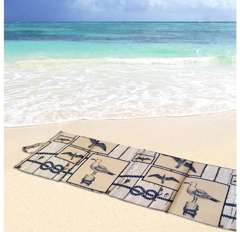 Plážové ležadlo MARINE 137x49 cm, béžové